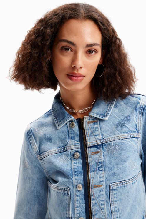 oblačila NFXLT427 ženske Desigual tovornjakarska jakna iz jeansa oči