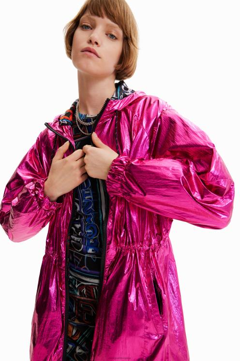 oblačila NFXLT436 ženske Desigual kovinska parka s kapuco