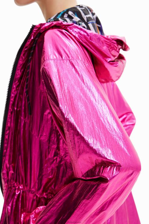 oblačila NFXLT436 ženske Desigual kovinska parka s kapuco