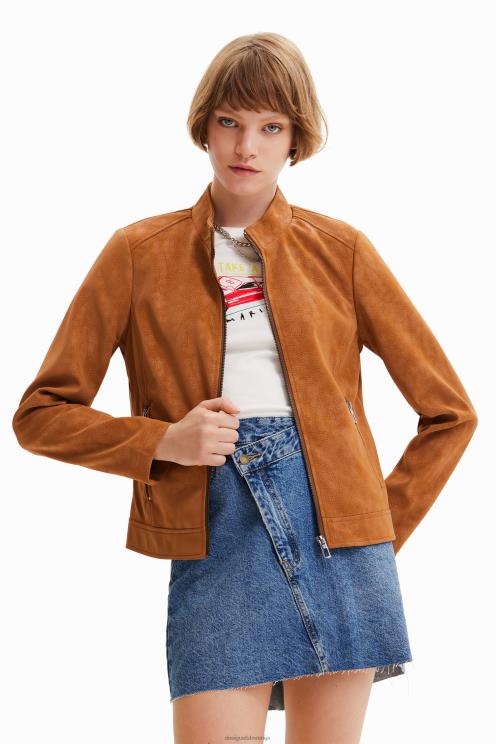 oblačila NFXLT529 ženske Desigual motoristična jakna z učinkom semiša