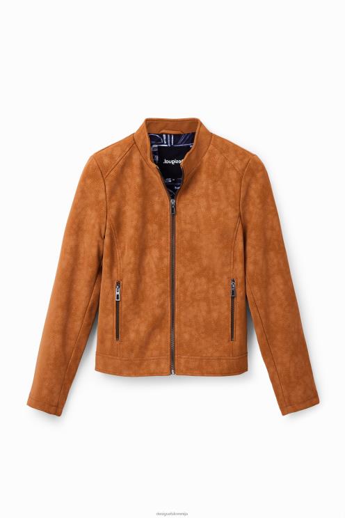 oblačila NFXLT529 ženske Desigual motoristična jakna z učinkom semiša