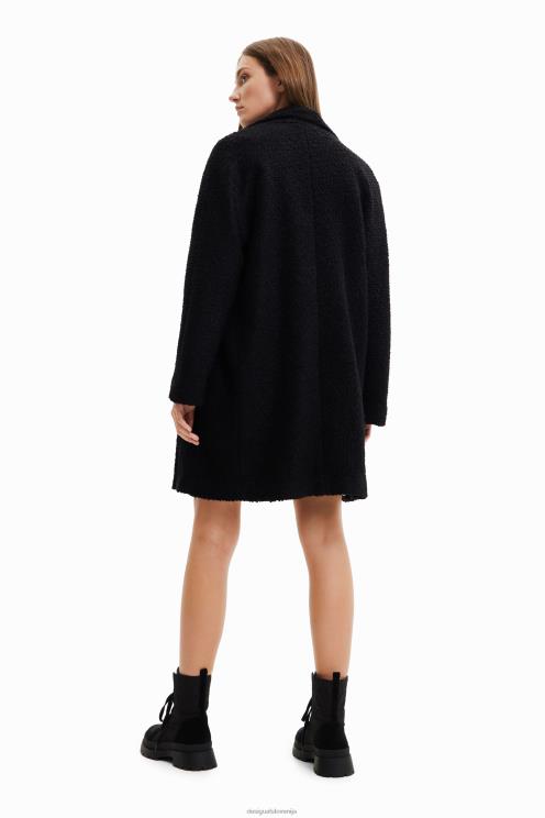 oblačila NFXLT553 ženske Desigual ravno volnen plašč