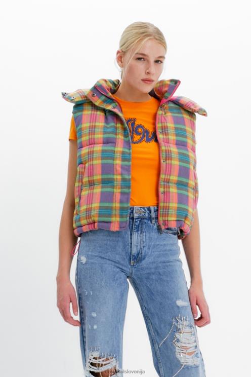 oblačila NFXLT565 ženske Desigual karirasta podložena jopica