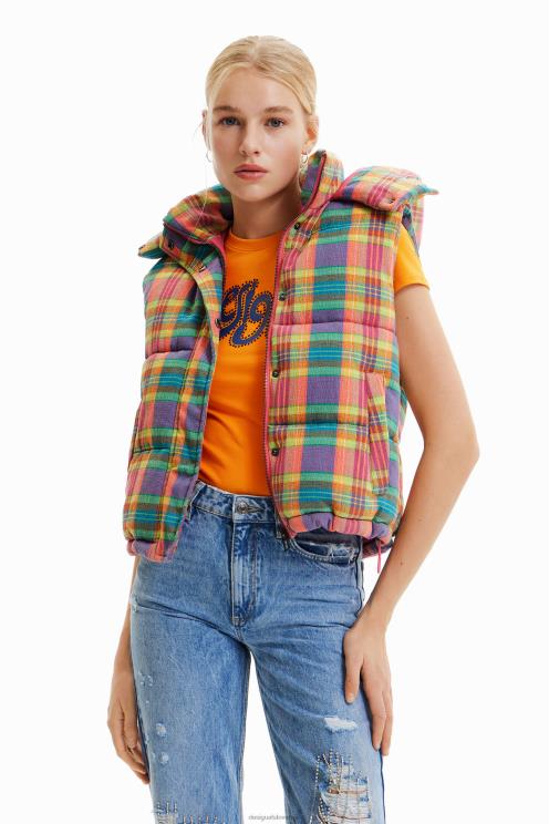 oblačila NFXLT565 ženske Desigual karirasta podložena jopica