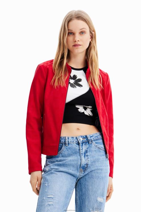 oblačila NFXLT602 ženske Desigual motoristična jakna z učinkom semiša