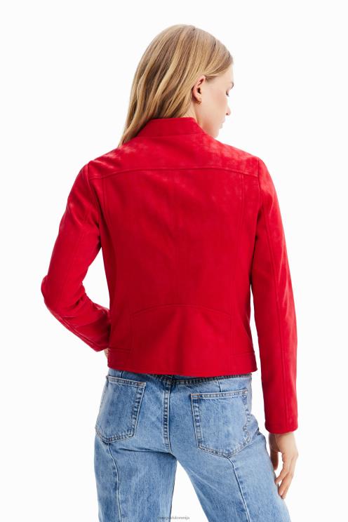 oblačila NFXLT602 ženske Desigual motoristična jakna z učinkom semiša