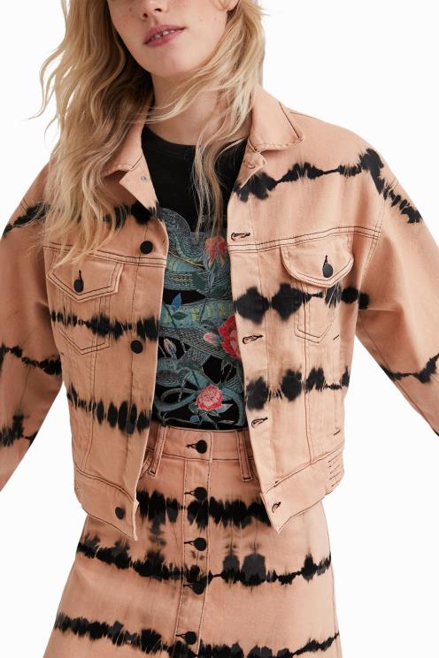 oblačila NFXLT686 ženske Desigual tie-dye denim jakna