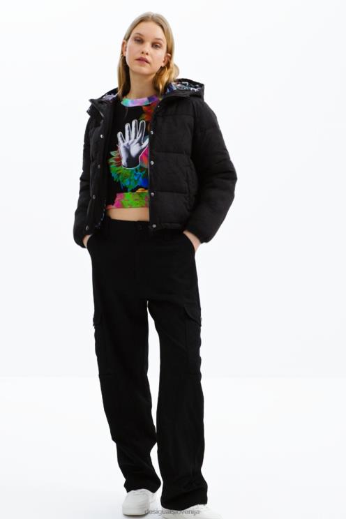 oblačila NFXLT747 ženske Desigual kratka vezena podložena jakna