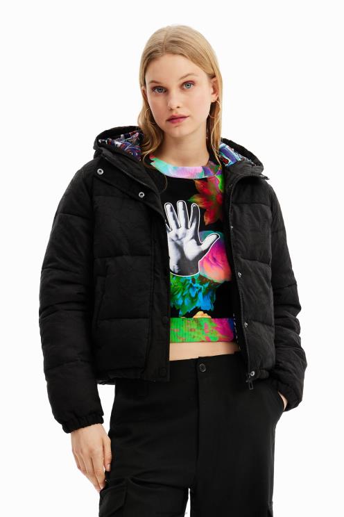 oblačila NFXLT747 ženske Desigual kratka vezena podložena jakna