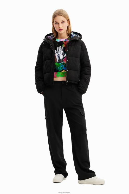 oblačila NFXLT747 ženske Desigual kratka vezena podložena jakna