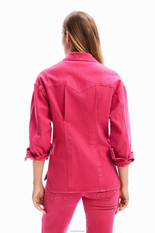 oblačila NFXLT90 ženske Desigual nagubana denim tovornjakarska jakna