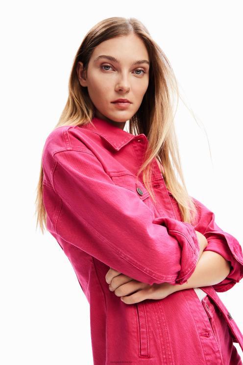 oblačila NFXLT90 ženske Desigual nagubana denim tovornjakarska jakna