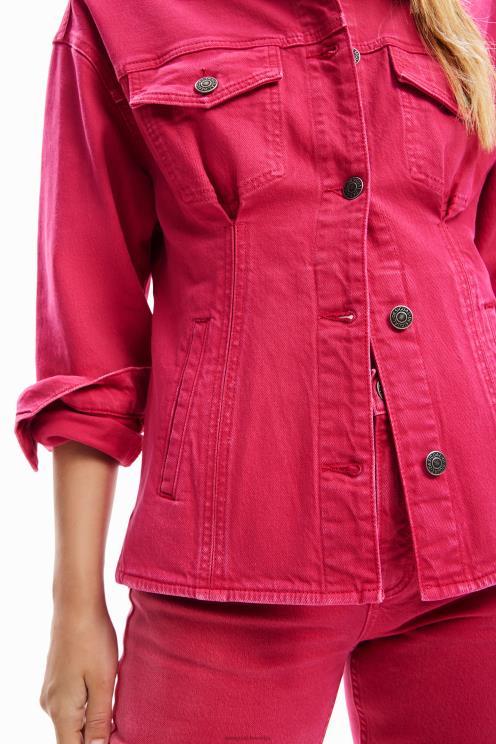 oblačila NFXLT90 ženske Desigual nagubana denim tovornjakarska jakna