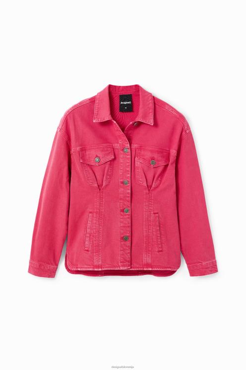 oblačila NFXLT90 ženske Desigual nagubana denim tovornjakarska jakna