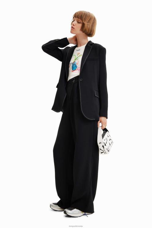 oblačila NFXLT913 ženske Desigual dolg blazer s šivi