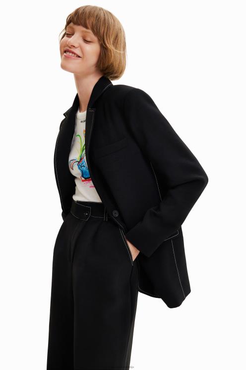 oblačila NFXLT913 ženske Desigual dolg blazer s šivi