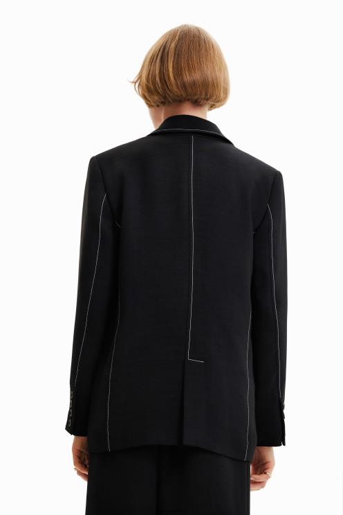 oblačila NFXLT913 ženske Desigual dolg blazer s šivi