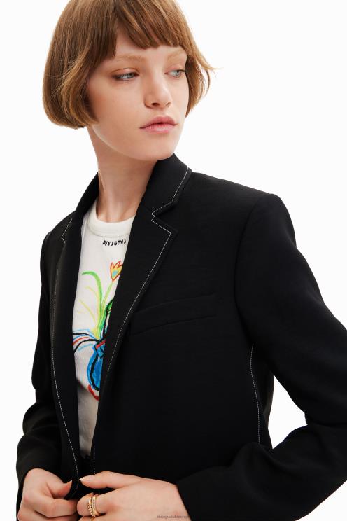 oblačila NFXLT913 ženske Desigual dolg blazer s šivi