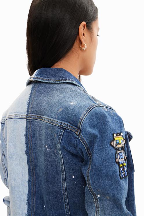 oblačila NFXLT971 ženske Desigual dvobarvna denim jakna