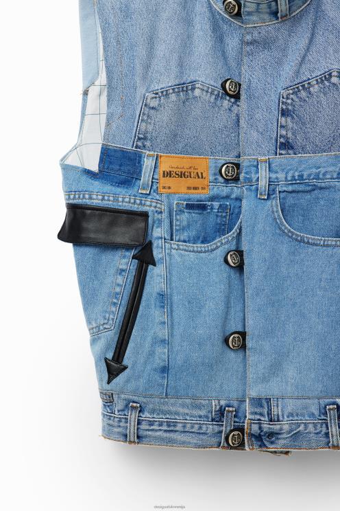 oblačila NFXLT976 ženske Desigual ikona mickey mouse jeans telovnik - črn