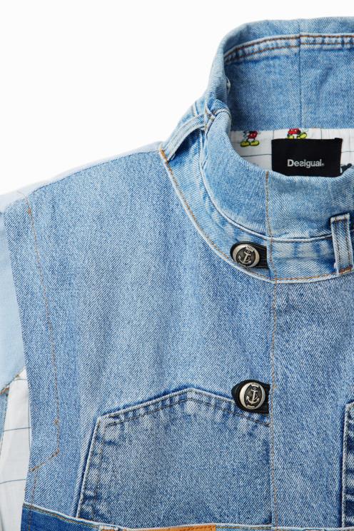 oblačila NFXLT976 ženske Desigual ikona mickey mouse jeans telovnik - črn