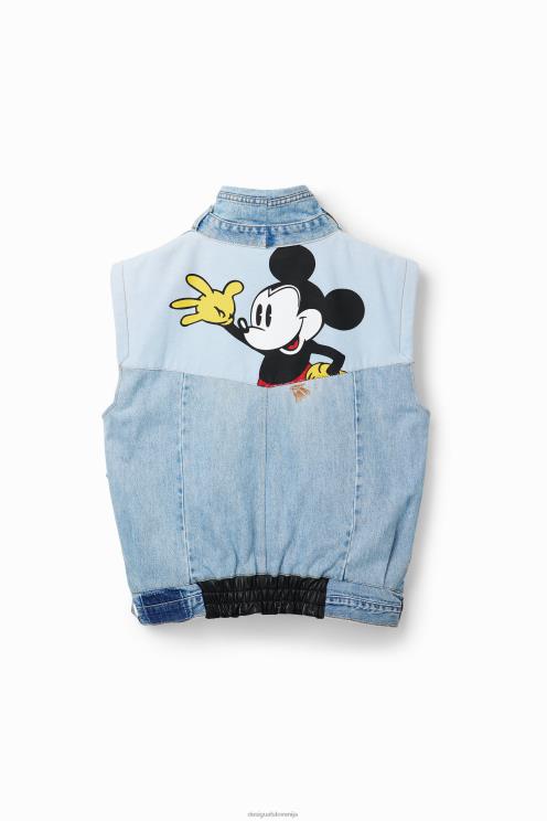 oblačila NFXLT976 ženske Desigual ikona mickey mouse jeans telovnik - črn