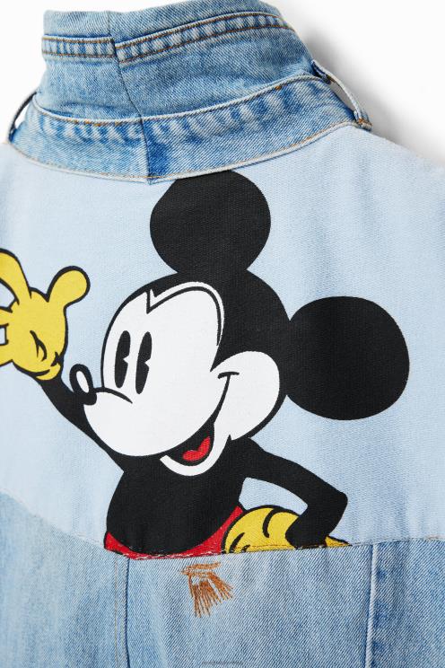 oblačila NFXLT976 ženske Desigual ikona mickey mouse jeans telovnik - črn