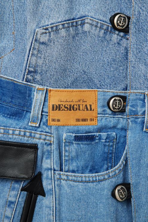 oblačila NFXLT976 ženske Desigual ikona mickey mouse jeans telovnik - črn