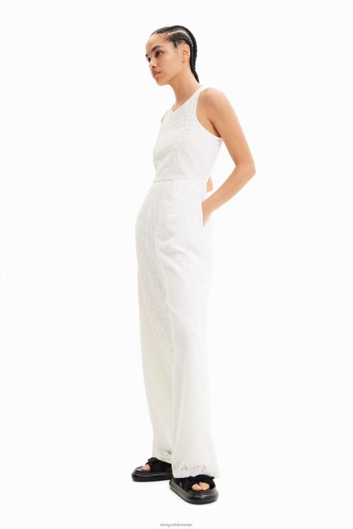 oblačila NFXLT584 ženske Desigual dolg kombinezon iz vezene čipke