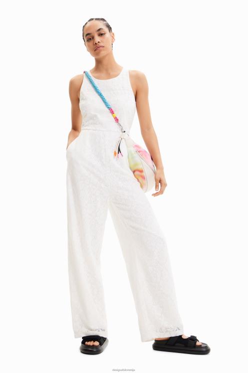 oblačila NFXLT584 ženske Desigual dolg kombinezon iz vezene čipke