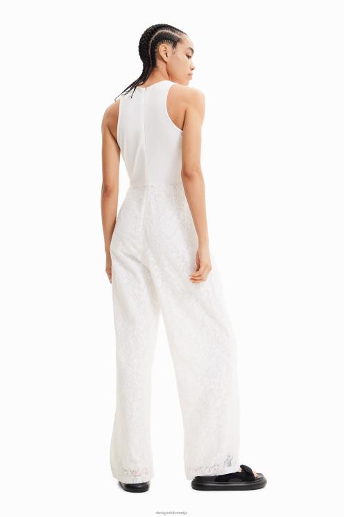 oblačila NFXLT584 ženske Desigual dolg kombinezon iz vezene čipke