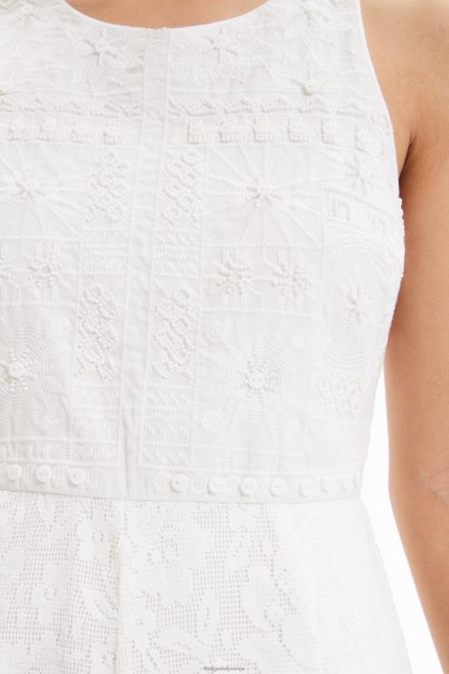 oblačila NFXLT584 ženske Desigual dolg kombinezon iz vezene čipke