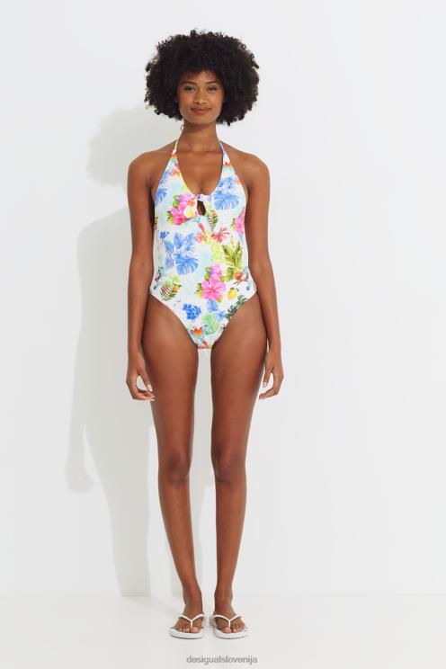 oblačila NFXLT1132 ženske Desigual kopalke s tropskimi naramnicami