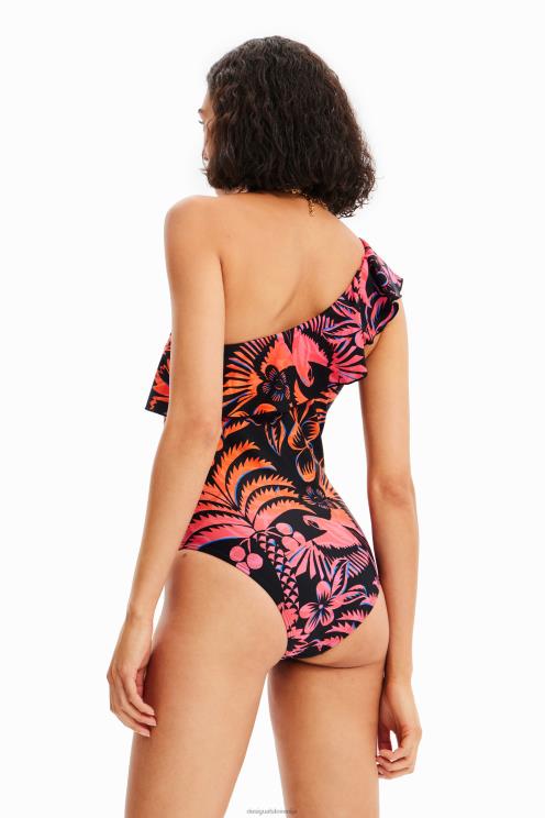 oblačila NFXLT354 ženske Desigual asimetrične kopalke z volančki