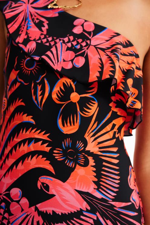 oblačila NFXLT354 ženske Desigual asimetrične kopalke z volančki