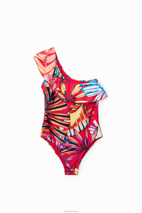 oblačila NFXLT541 ženske Desigual asimetrične kopalke z volančki