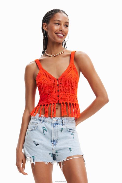 oblačila NFXLT677 ženske Desigual kvačkani crop top