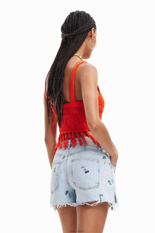 oblačila NFXLT677 ženske Desigual kvačkani crop top