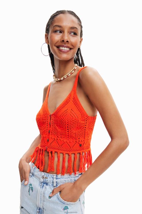 oblačila NFXLT677 ženske Desigual kvačkani crop top