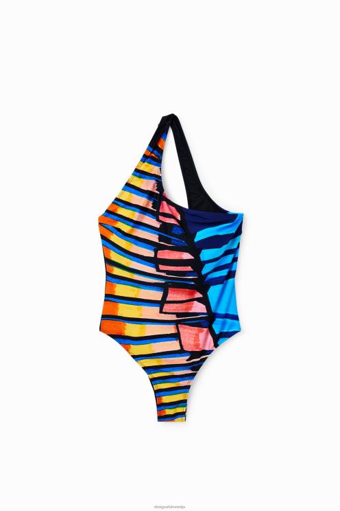 oblačila NFXLT838 ženske Desigual kopalke z asimetričnimi naramnicami