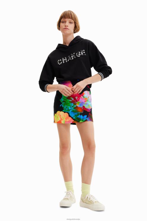 oblačila NFXLT1005 ženske Desigual ozko cvetlično mini krilo