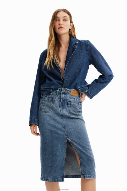 oblačila NFXLT1010 ženske Desigual okroglo midi krilo iz jeansa