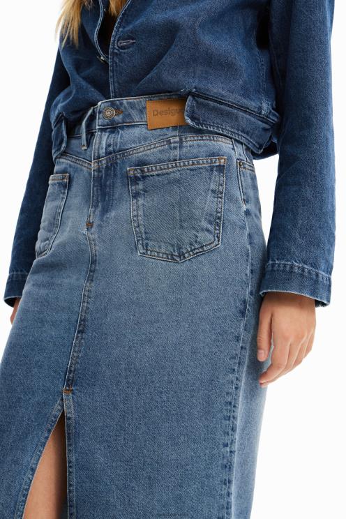 oblačila NFXLT1010 ženske Desigual okroglo midi krilo iz jeansa