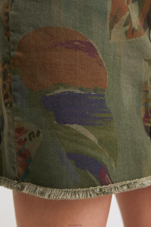 oblačila NFXLT1044 ženske Desigual cvetlično kamuflažno mini krilo