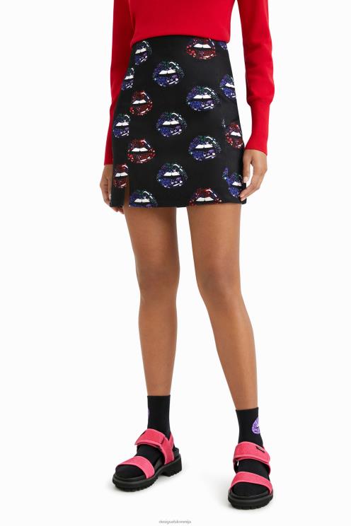 oblačila NFXLT1087 ženske Desigual mini krilo s tankimi ustnicami