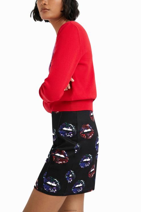 oblačila NFXLT1087 ženske Desigual mini krilo s tankimi ustnicami