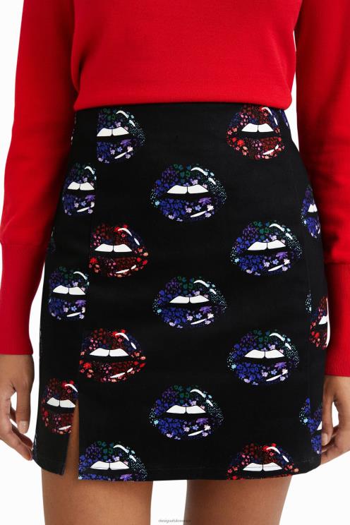 oblačila NFXLT1087 ženske Desigual mini krilo s tankimi ustnicami