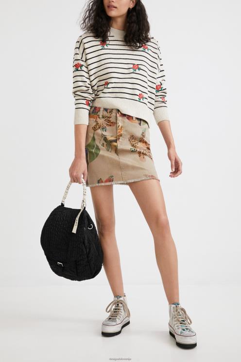 oblačila NFXLT1091 ženske Desigual cvetlično kamuflažno mini krilo