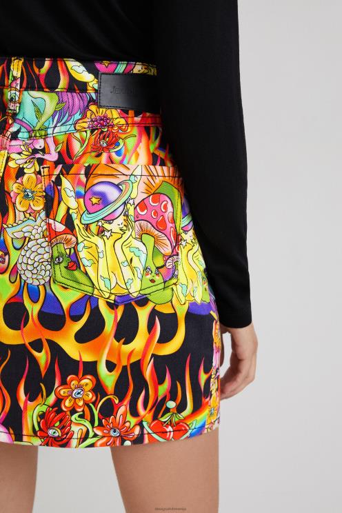 oblačila NFXLT1118 ženske Desigual mavrično kratko krilo