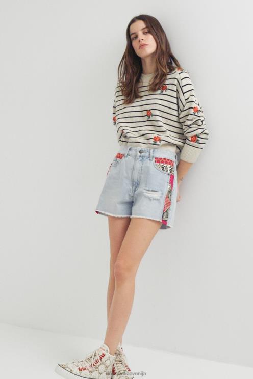 oblačila NFXLT1122 ženske Desigual patchwork denim kratke hlače